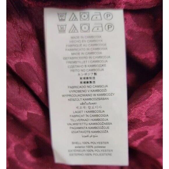 MICHAEL KORS NWT Julia Faux Wrap Ruffle Hem Mini Dress Size XS Dark Ruby Cheetah - Picture 9 of 9